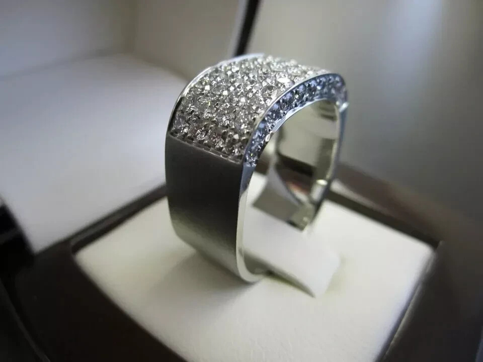 Men’s 3 Ct Round Cut Moissanite Cluster Engagement Ring Real 925 Sterling Silver