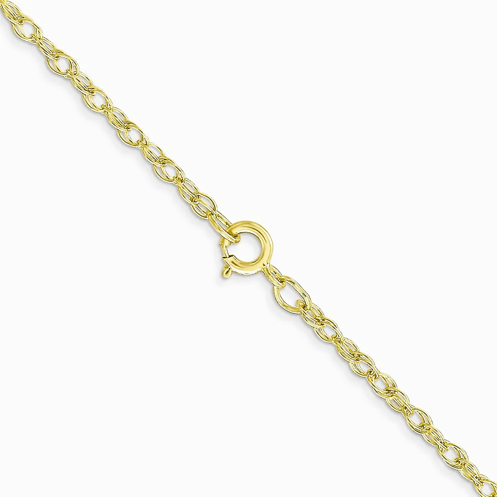 14K Yellow Gold 1.35mm Carded Cable Rope Chain Necklace 16″-24″