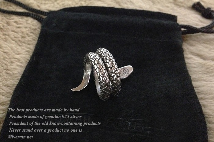 Snake Silver Ring Biker Ring 925 Free Size