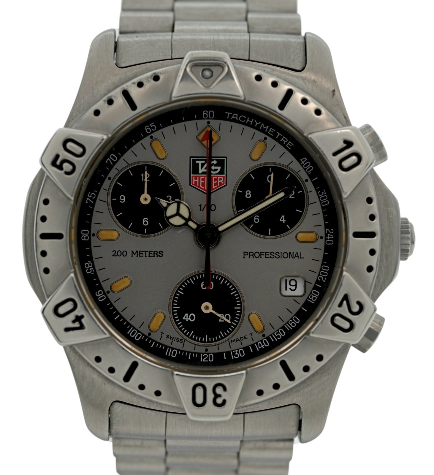 Tag Heuer 38mm Men’s 2000 Series Swiss Quartz Chronograph SS Watch Ref: 540.206!