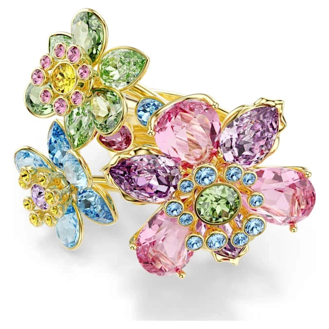 Swarovski Idyllia Ring Mixed cutting set with gemstones flowers Size: US 8