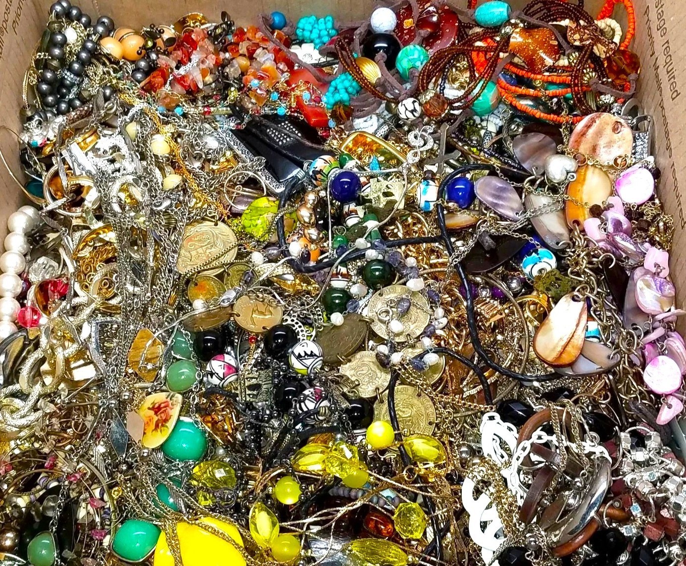 Tangled Jewelry Lot 3 Lbs Unsorted Unsearched Vintage & Modern Junk & Resale