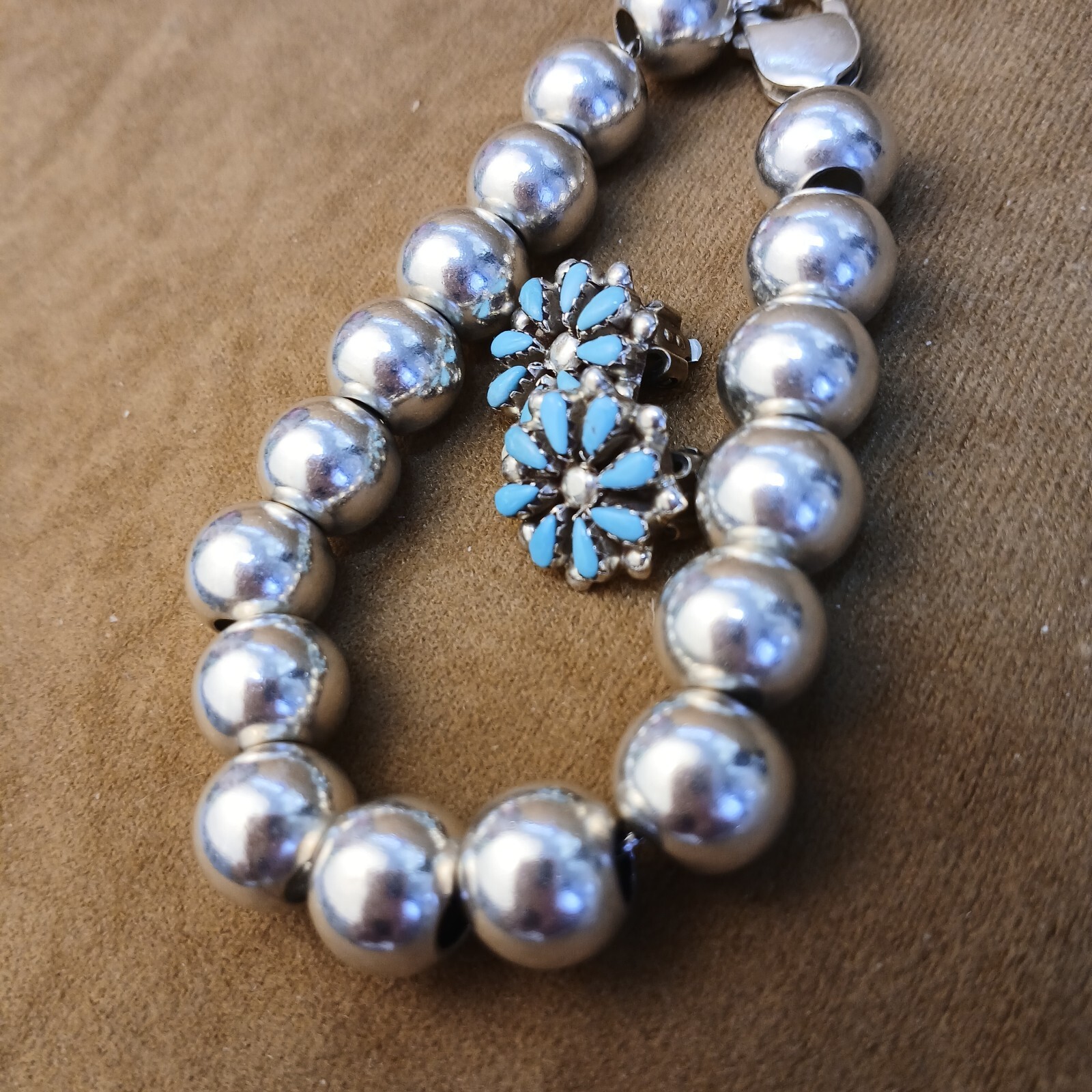 Sterling Silver 11mm Round Beads “Silver Pearls” Bracelet is 8″ Inches Long
