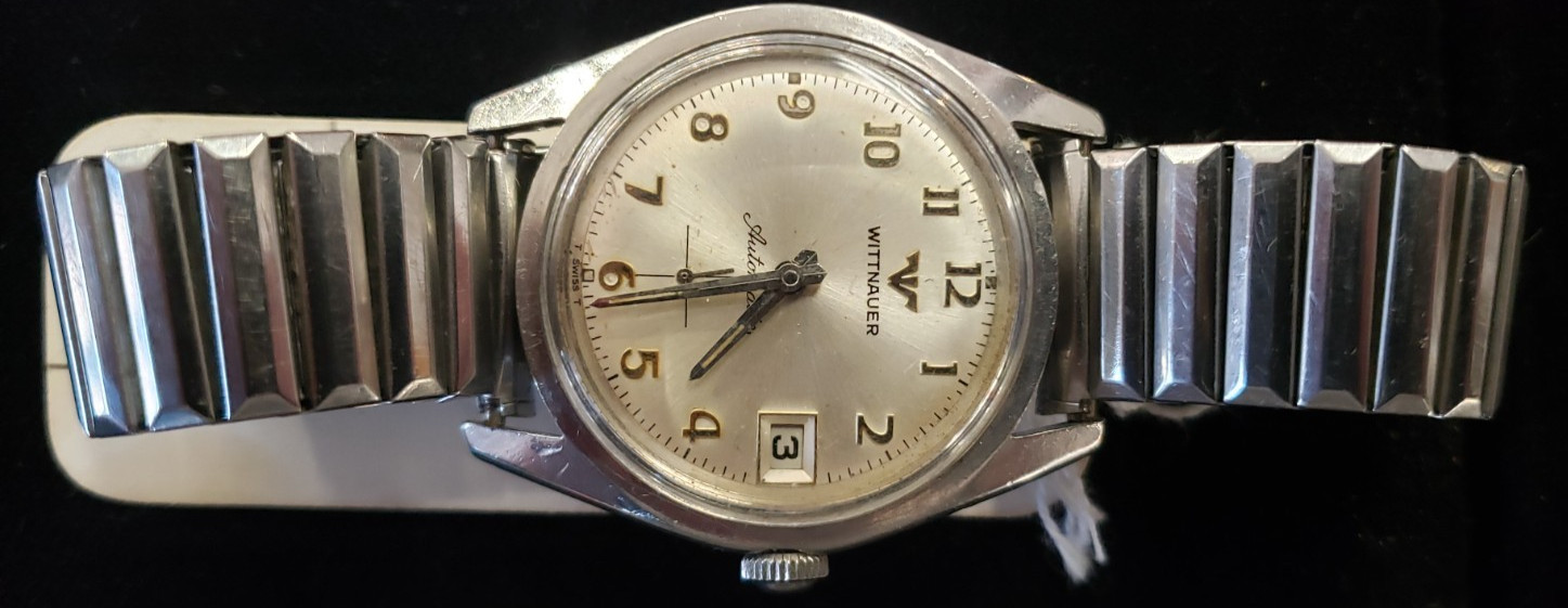 Gents White Wittnauer C11ka Automatic Date Cleand OILED Serviced. New Stem.