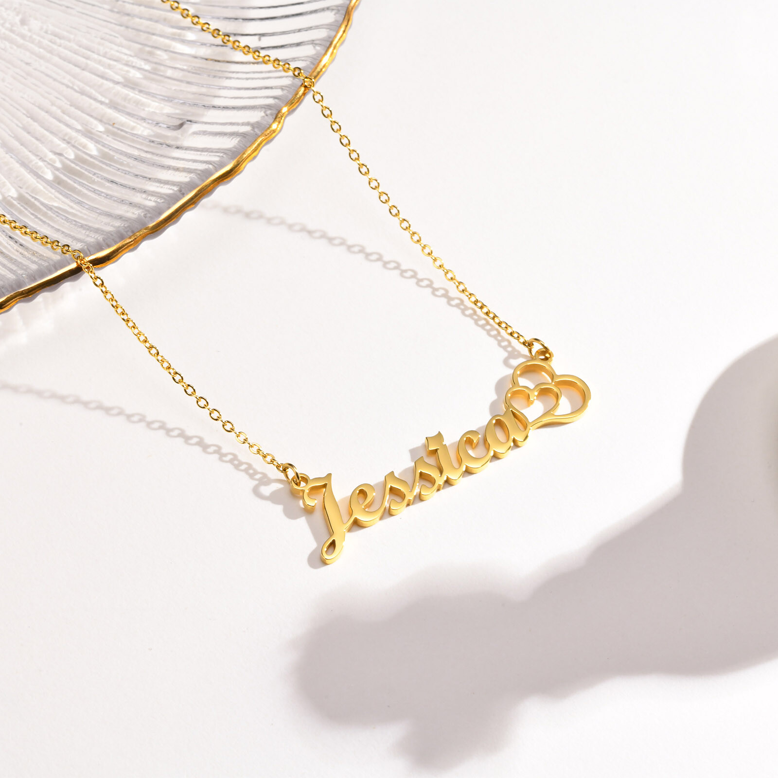 Personalized Name Custom Letter Gold Women Necklace Stainless Steel Pendant Gift