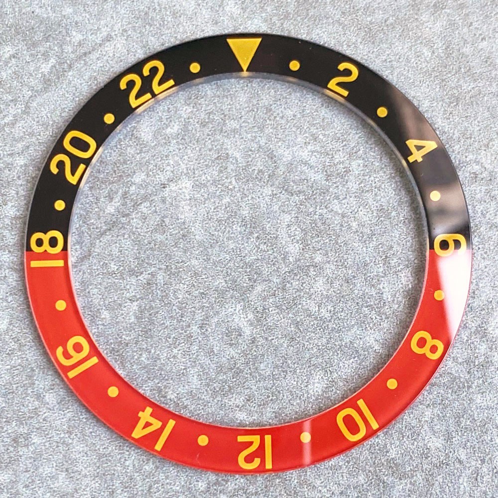 36.5mm Black Aluminum Alloy Bezel Insert For 38MM Retro Tandorio Mens Watch