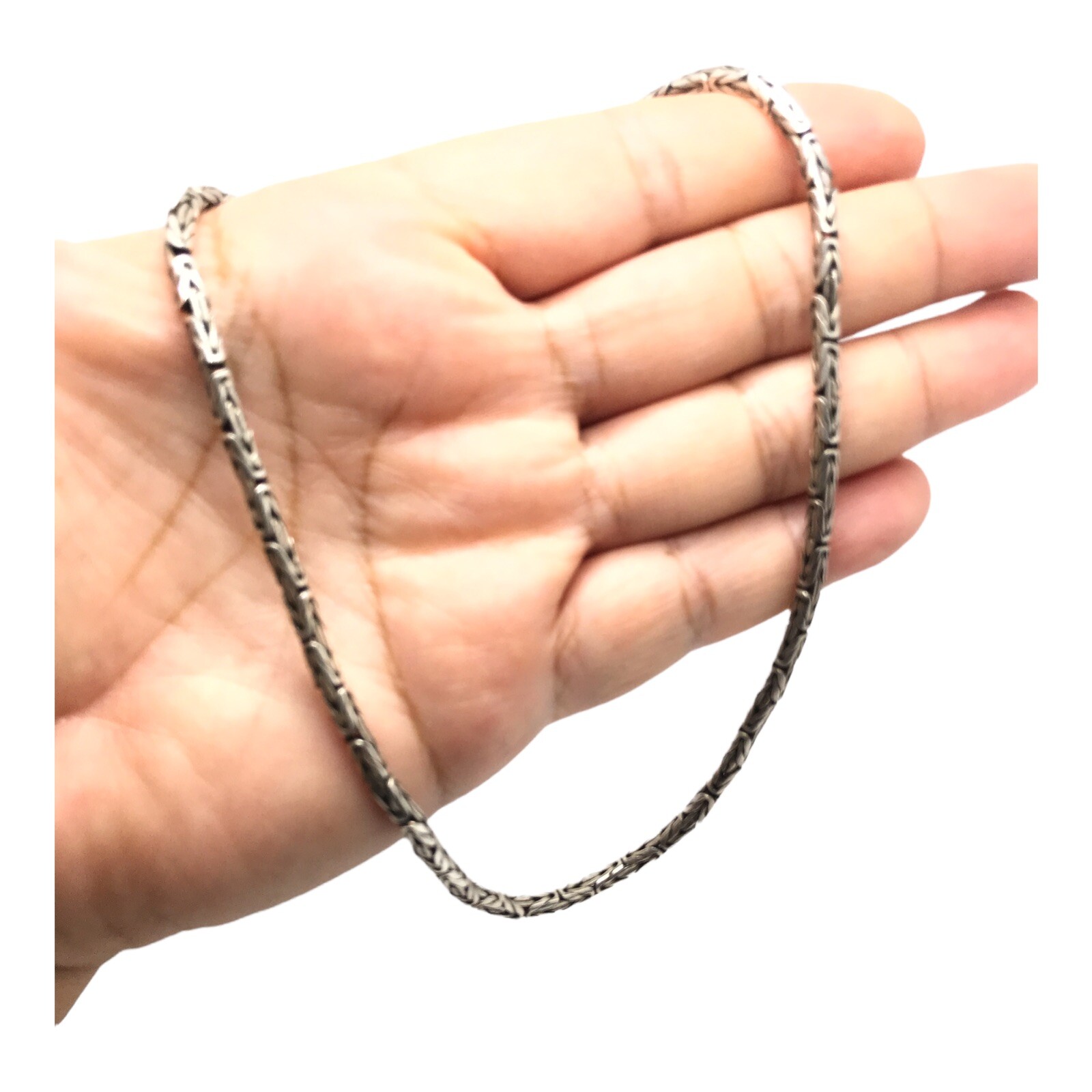 Vintage sterling silver byzantine necklace 28.5 Grams 15.5”