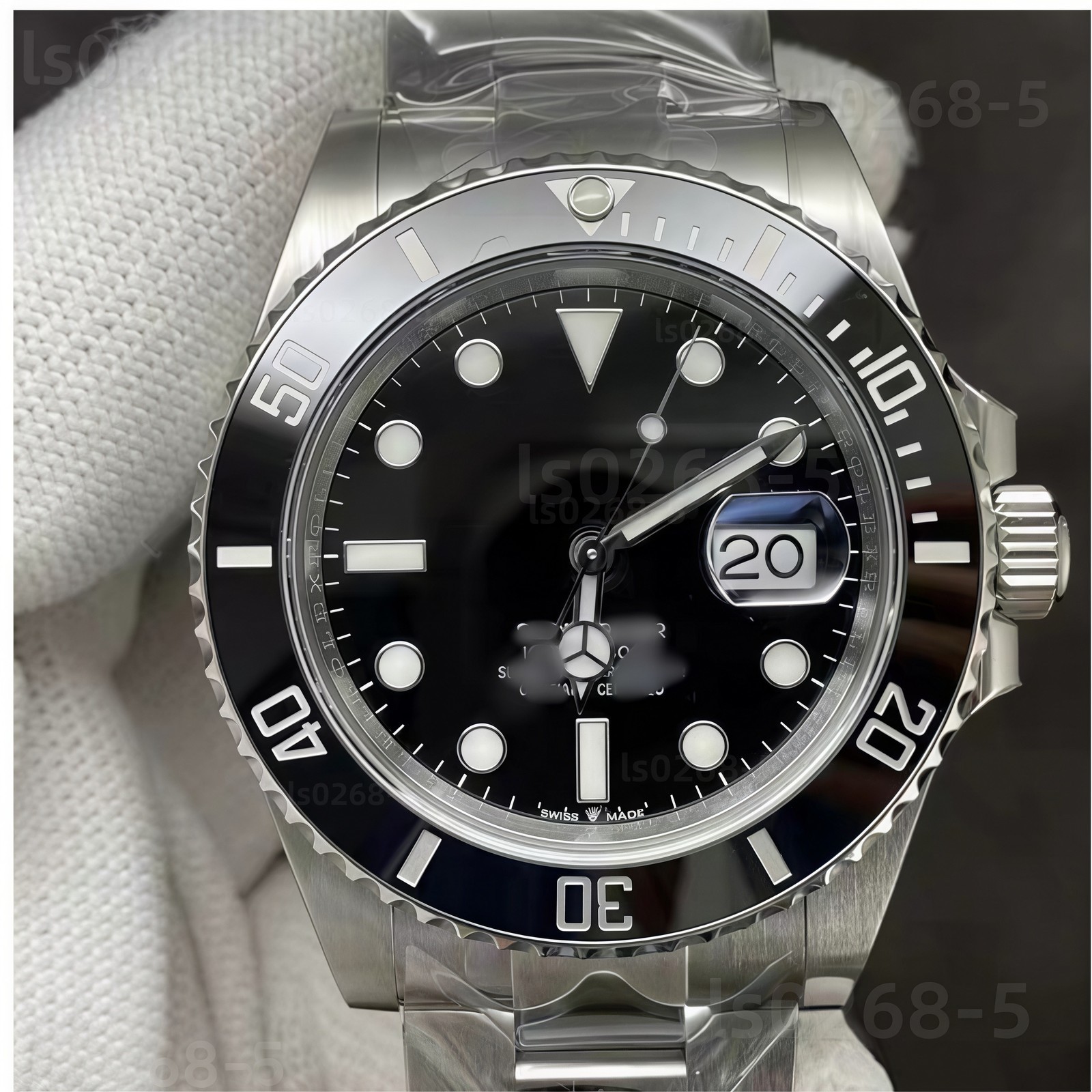 DIY SET for 3235 watch case + dial + hands + Stainless Steel Strap sapphire 41mm