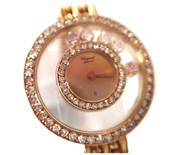 Chopard Happy Diamonds 18K Yellow Gold Ladies Watch + Set Stick + Boxes + 1 Link