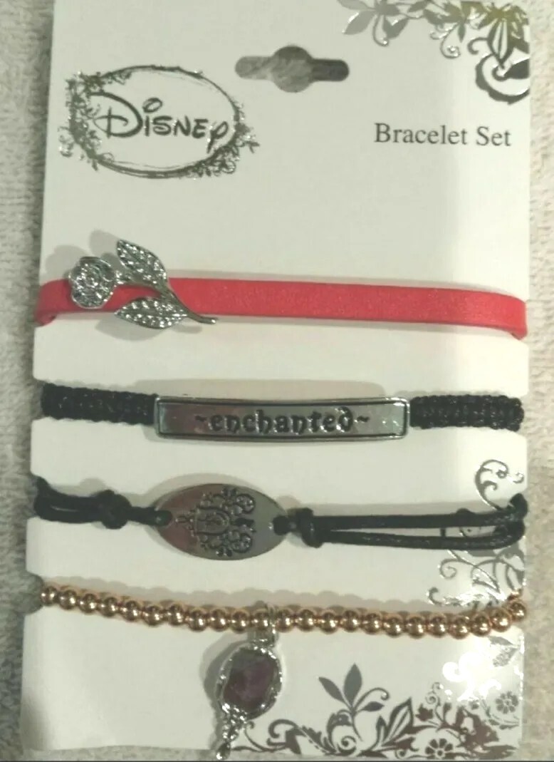 Disney Beauty and the Beast Bracelet Set Fashion Jewelry NEW