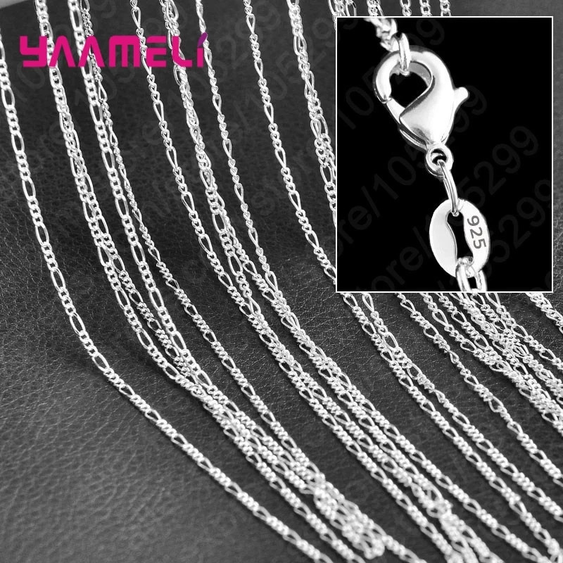 Wholesale 10pcs 925 Sterling Solid Silver 1mm 16inch -24inch Rolo Chain Necklace
