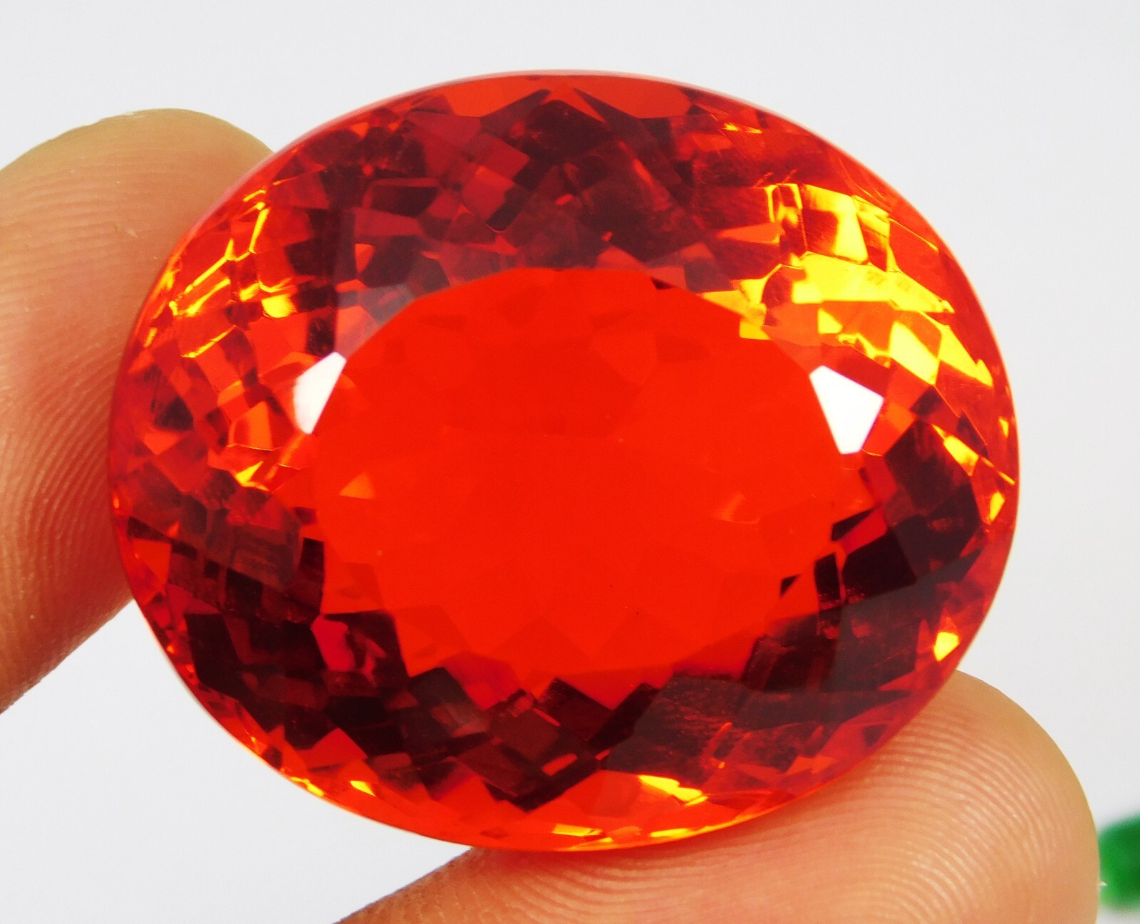 Certified 140.05 Ct Mexican Fire Opal Red Orange Oval Cut Natural Gemstone Huge