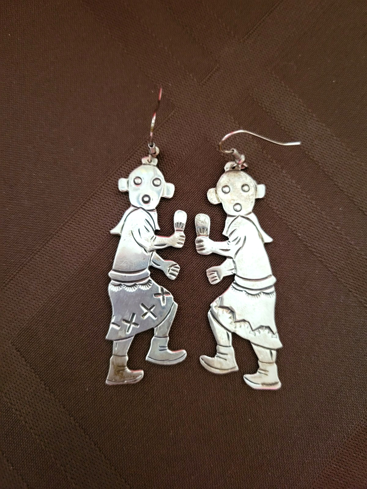 Navajo Floyd Bicenti signed BCT vintage sterling silver earrings