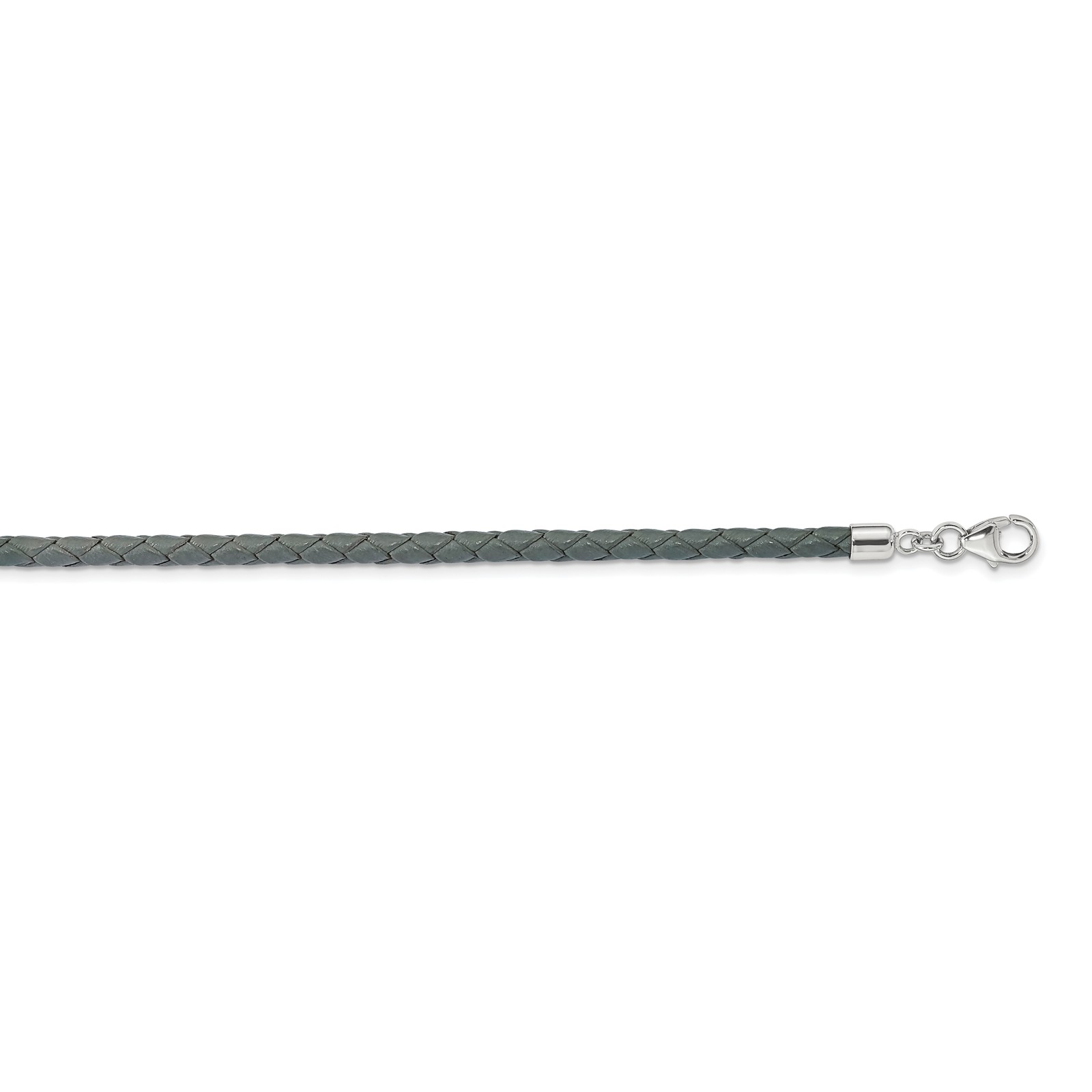 Silver Reflections Gray Leather 14 inch with a 2 inch extention Choker/Wrap Bra