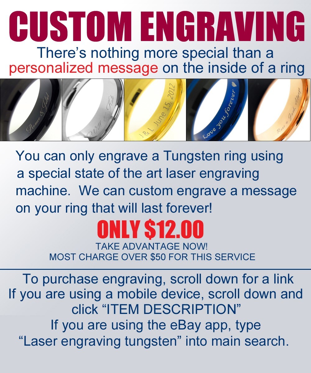 8mm Blue Tungsten Men’s Ring Celtic Dragon *Glow in the Dark* Wedding Band