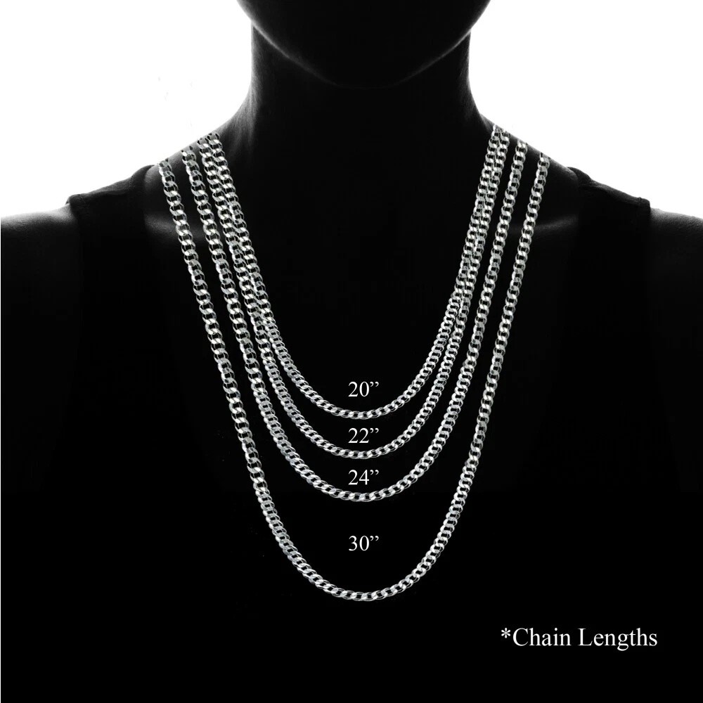 Sterling Silver 5mm Miami Cuban Curb Link Chain Necklace, 30 Inches