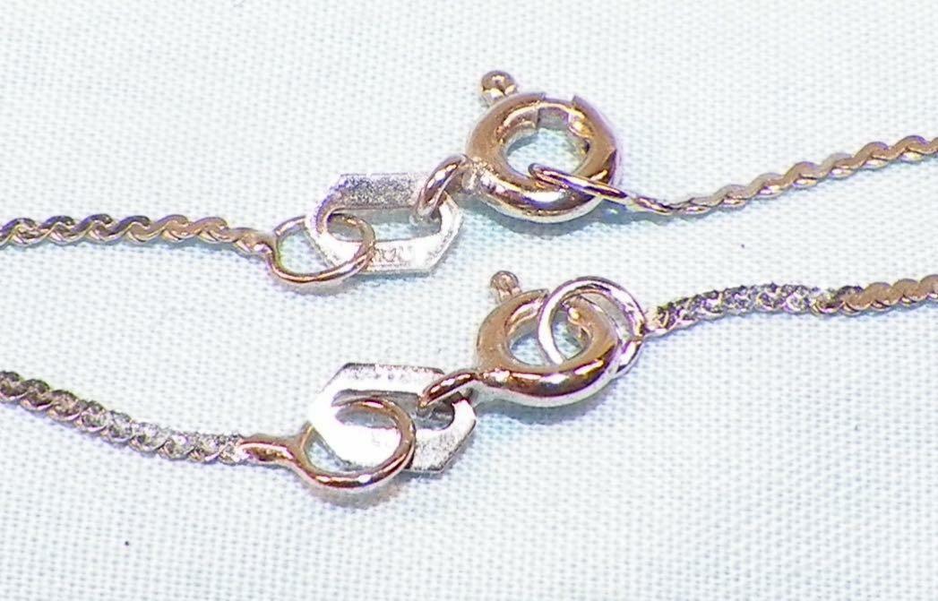 2 Sterling Silver Necklaces Matching Dainty Chains Beads 22.5 & 20in. Nice
