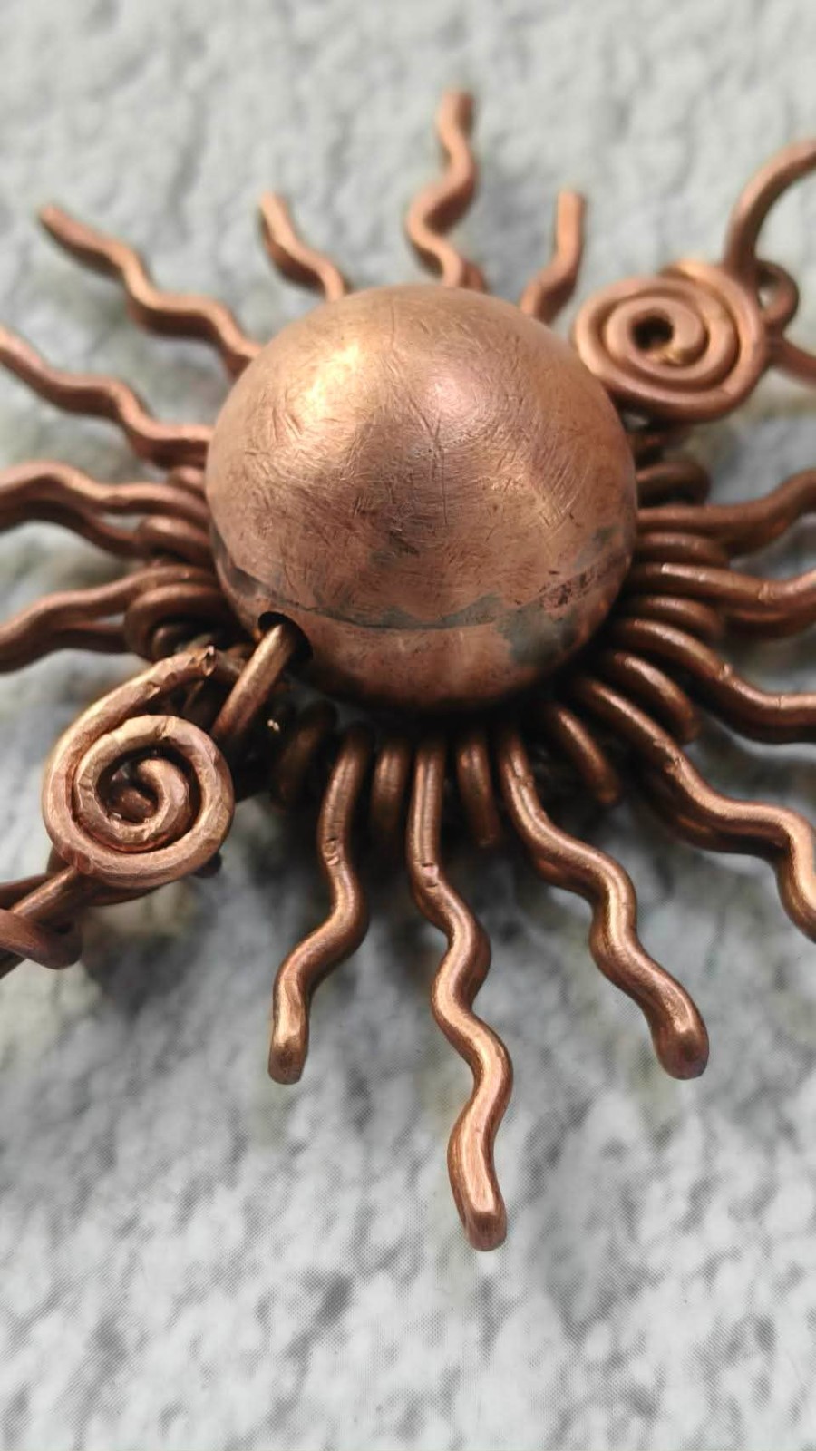Sun Copper Pendant Wire Wrapped Enhances Energy Health Luck Jewelry #PS0003