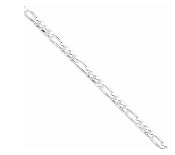 REAL Italian Sterling Silver Figaro Link Chain Necklace
