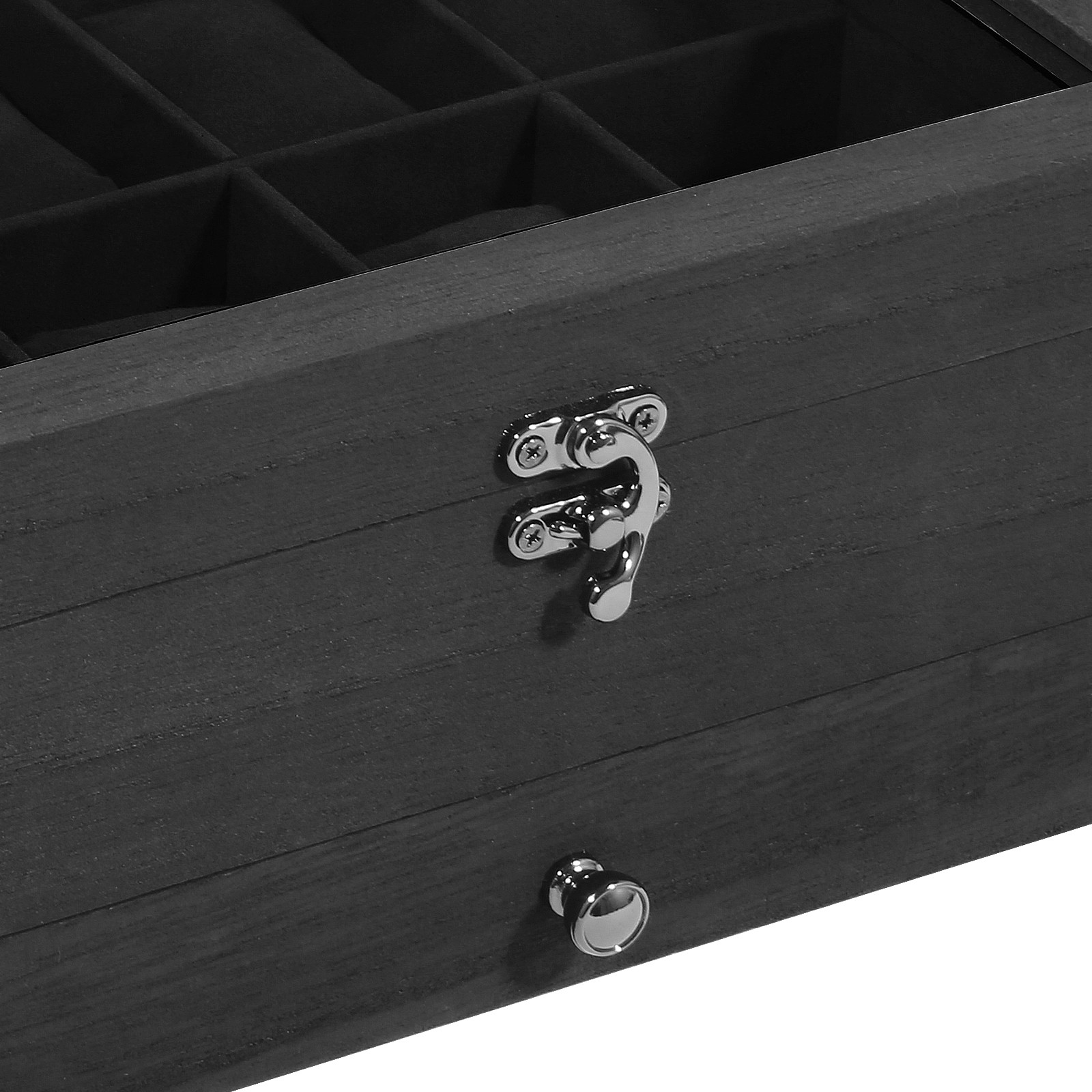 8 Slots Watch Box Solid Wood Watch Case Glass Lid Jewelry Storage Display Case
