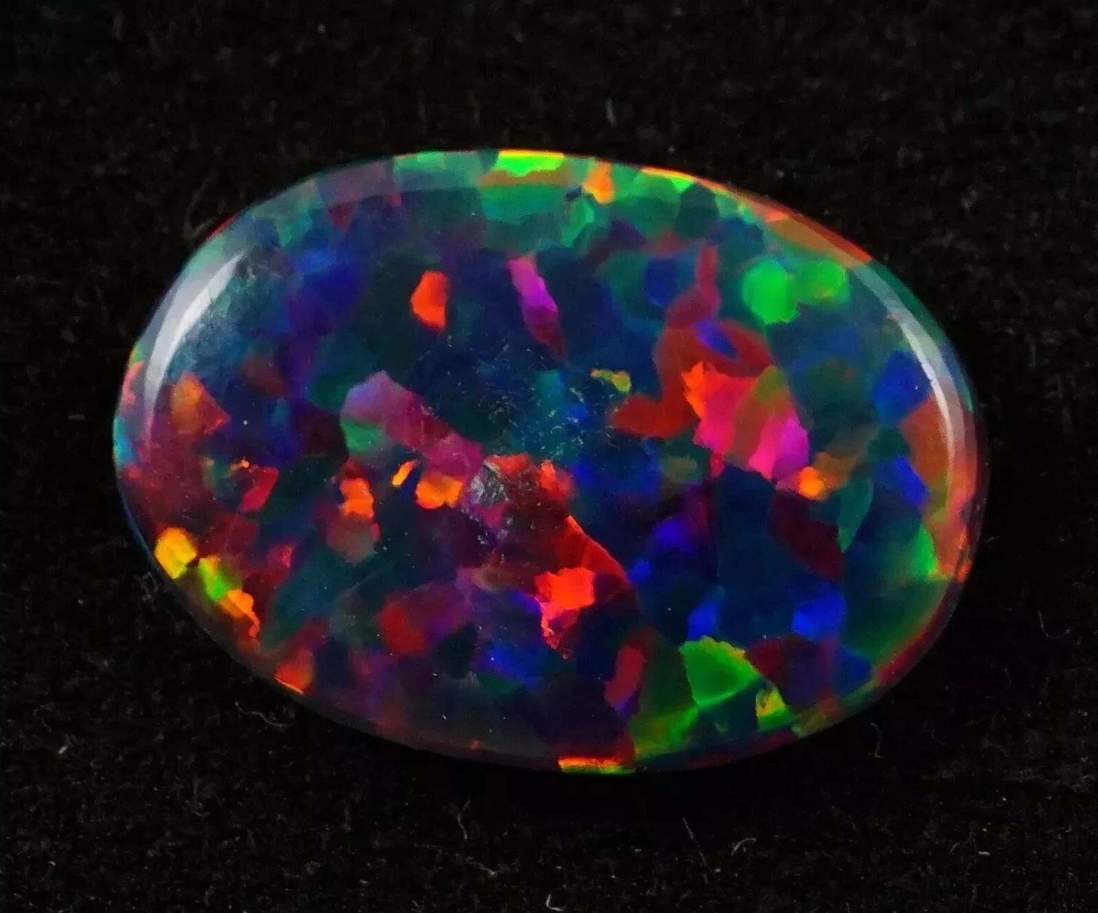 10.00Ct Australian Natural Black Fire Opal Oval Cabochon IGL Loose Gemstone 5DJU