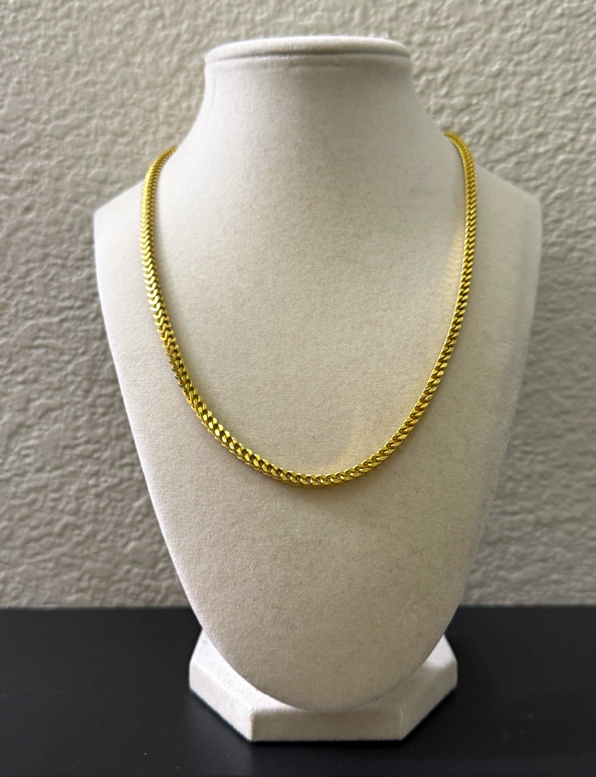 20 inch 3.5mm – Gold Over 925 Sterling Silver Franco Chain