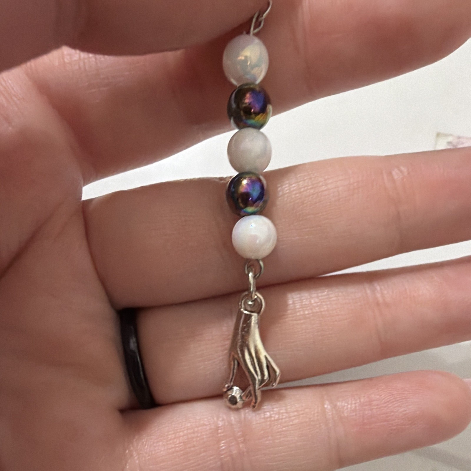 Beaded Dangle/Drop Earrings Hook Closure White Multicolor Glass Beads No Stone