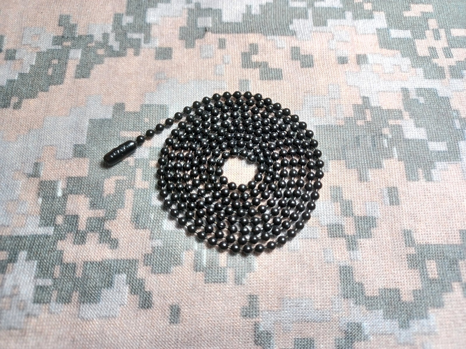 Black Coated Steel Military Army Marines Dog Tag Chain 2.4mm Ball Bead Necklace