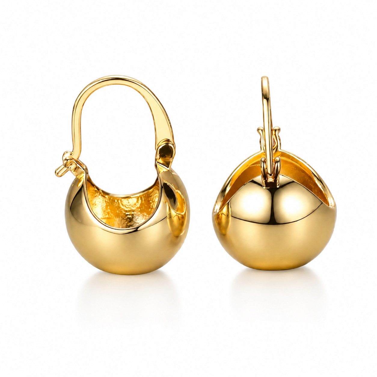 Ball Hoop Dangle, Drop Elegant Earrings Gold Plated For Women Fashion Jewelry