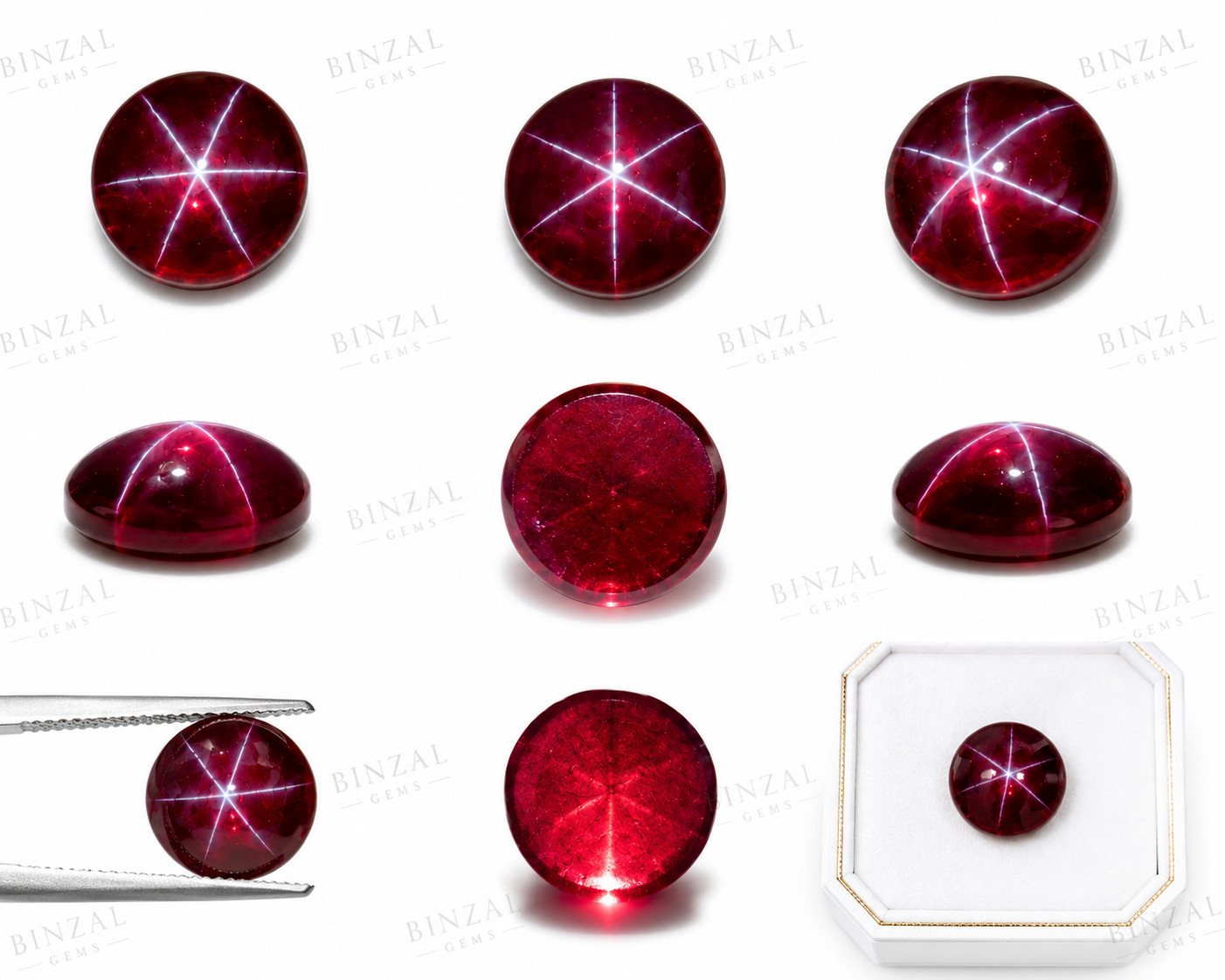 16Ct Natural Star Ruby Round Cabochon cut Certified Star Ruby Gemstone Jewelry