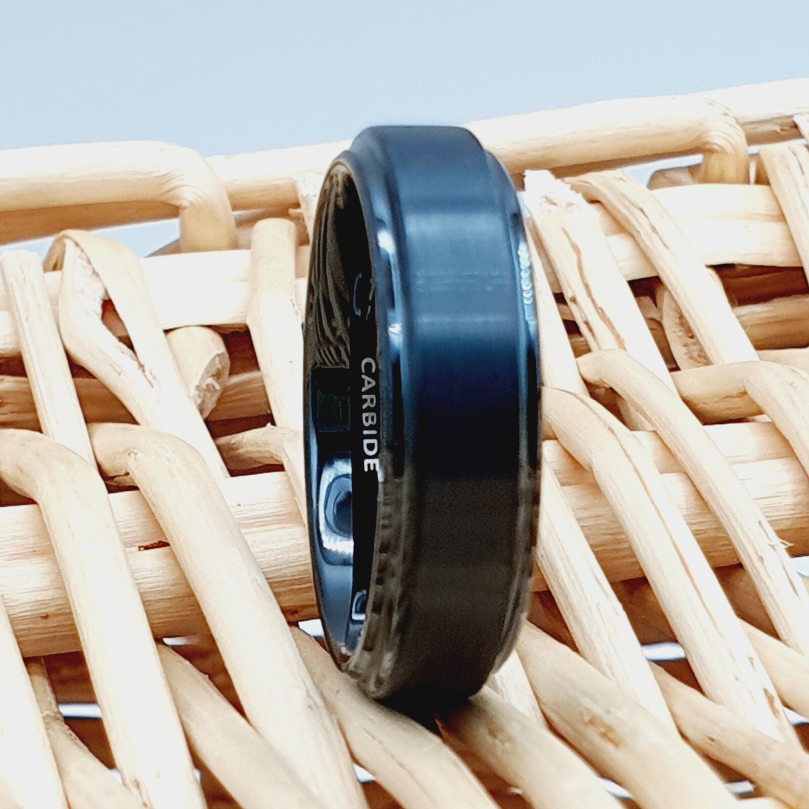 Engagement Satin Brushed Ring Polished Beveled Edges Wedding Band Tungsten Ring