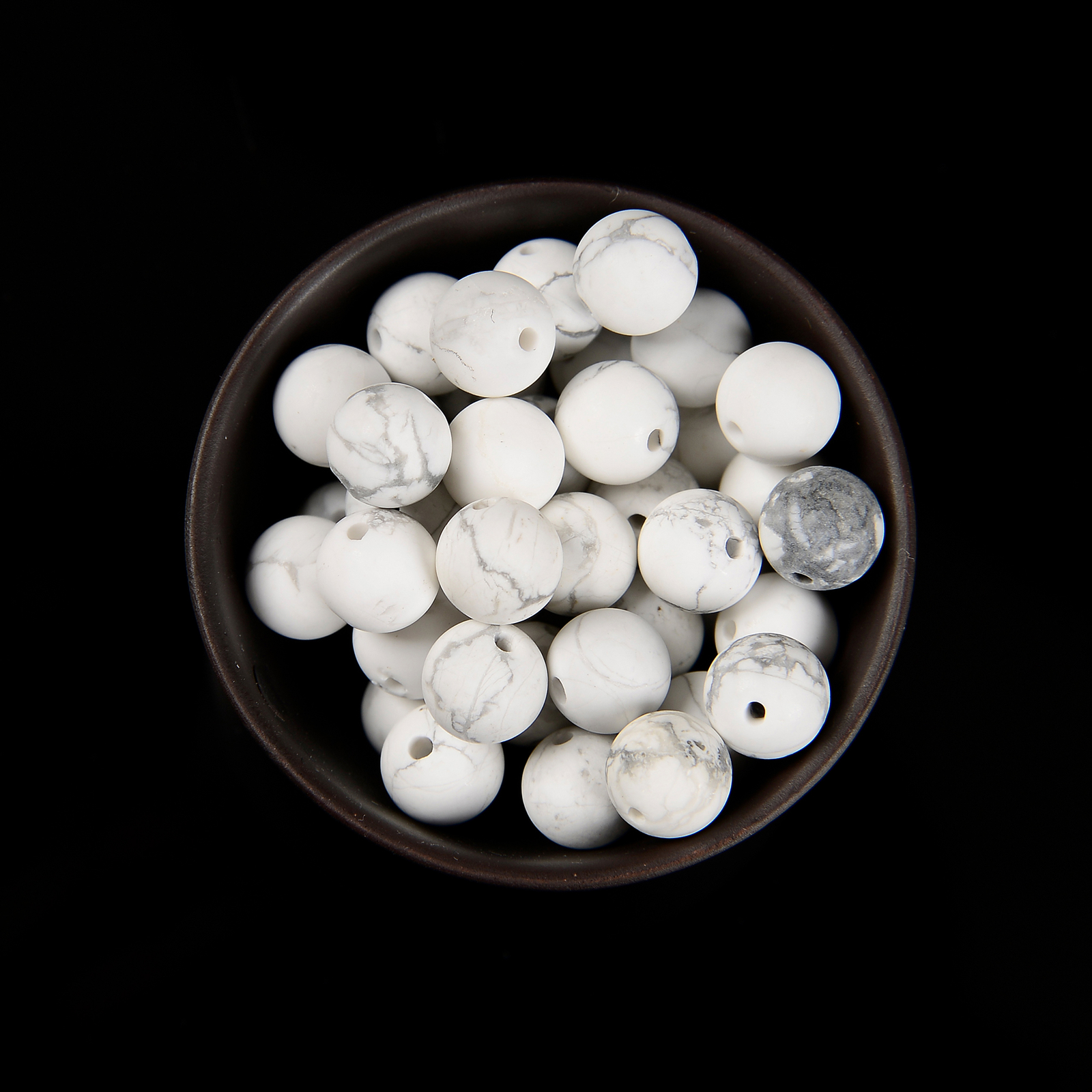 Natural White Howlite Matte Round Beads 4mm 6mm 8mm 10mm 12mm 15.5″ Strand