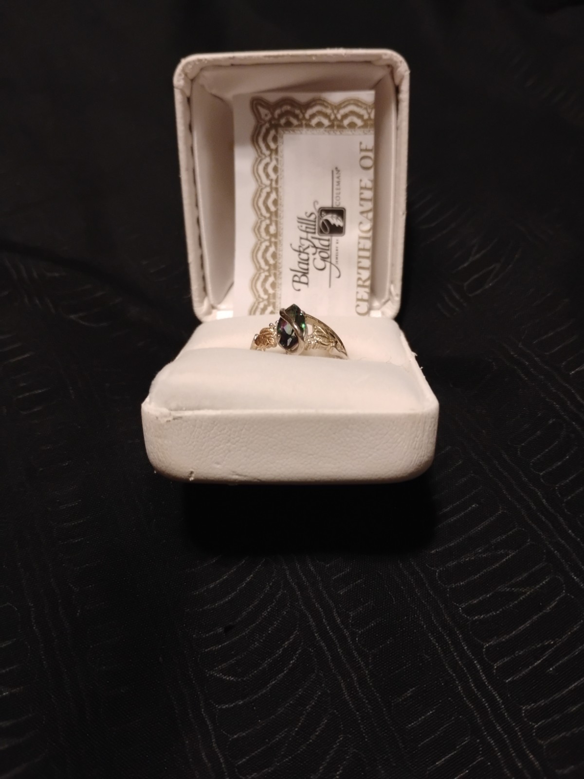 Black Hills Gold Mystic Fire Silver Ring Size 7