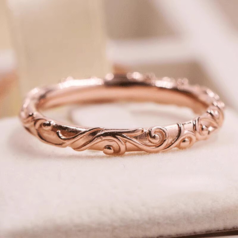 New 100% Authentic 925 Rose Gold Noble Charm Ring Size 5 6 7 7.5 8.5