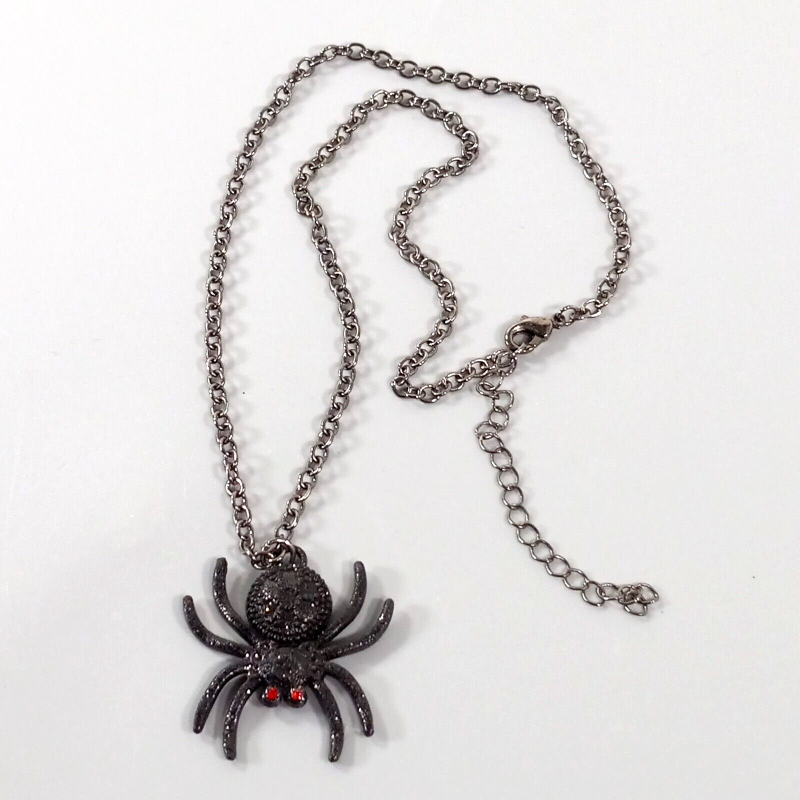Spider Necklace Earring Sets Goth Halloween Rhinestone Fashion Jewelry Cosplay