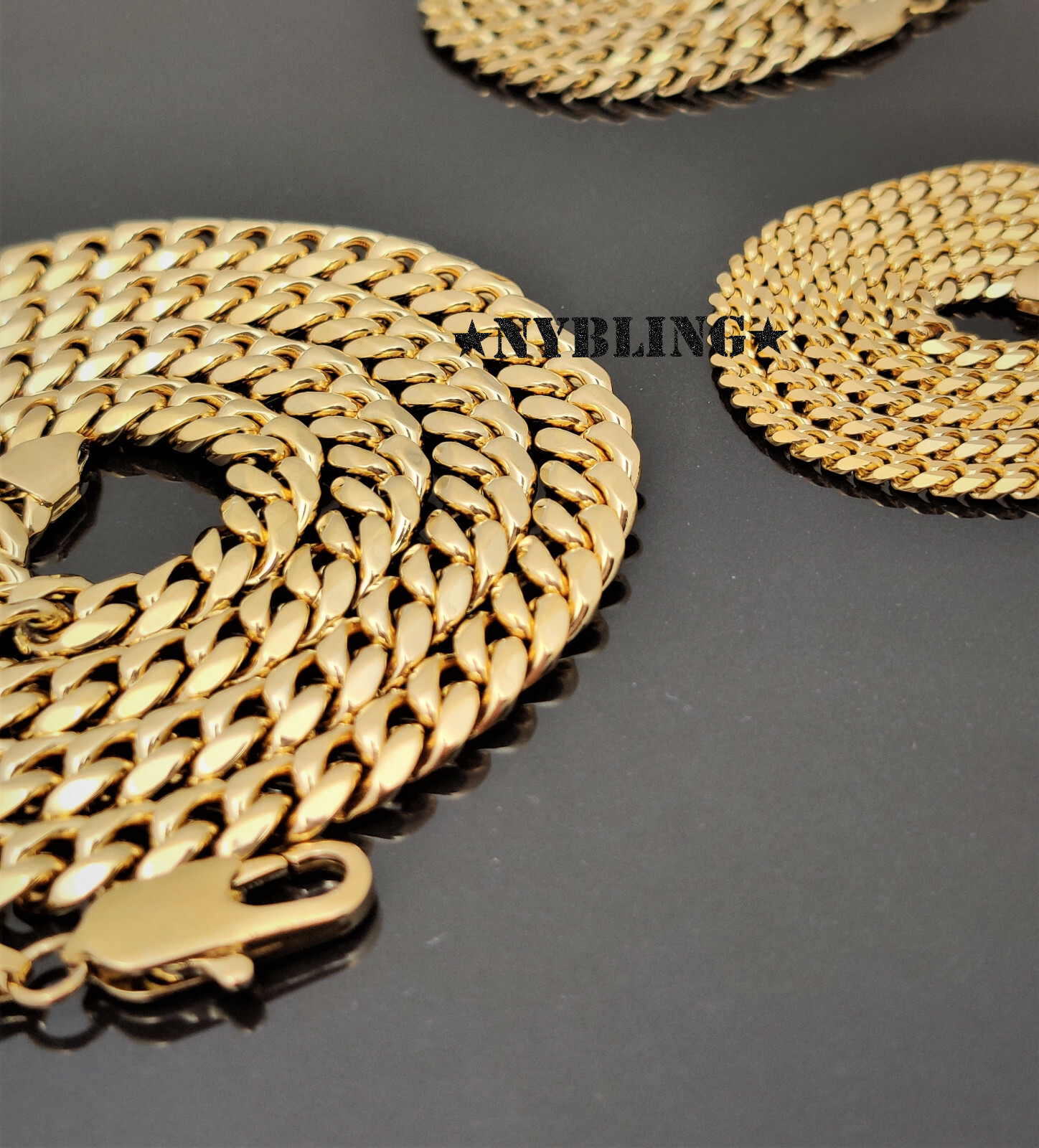 Miami Cuban Curb Link Chain Necklace 18k Gold Plated Stainless Steel Never Fades