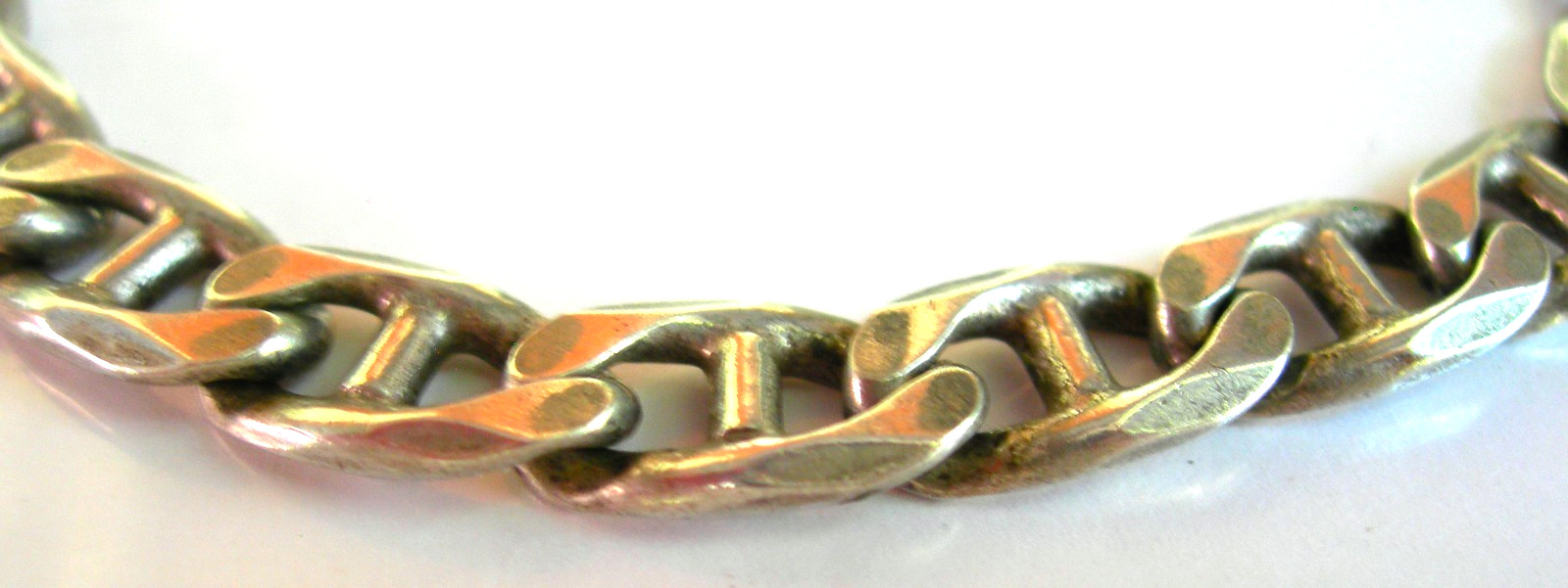 Solid MARINER Chain Bracelet .925 Sterling Silver 7.8mm, 22.33 Grams Italy 8″