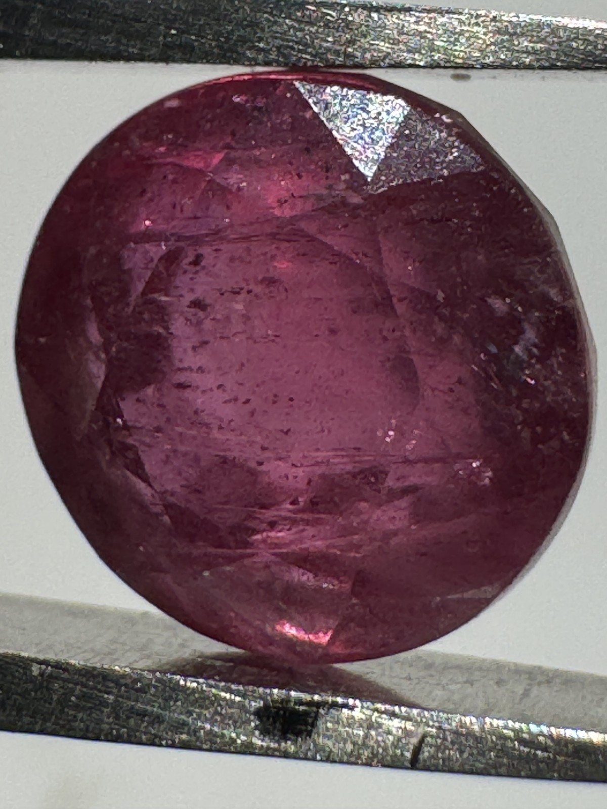 Dark Red RUBY. 7.8 mm Round, Slight Inclusion. 3.45 Carats. Free Shipping