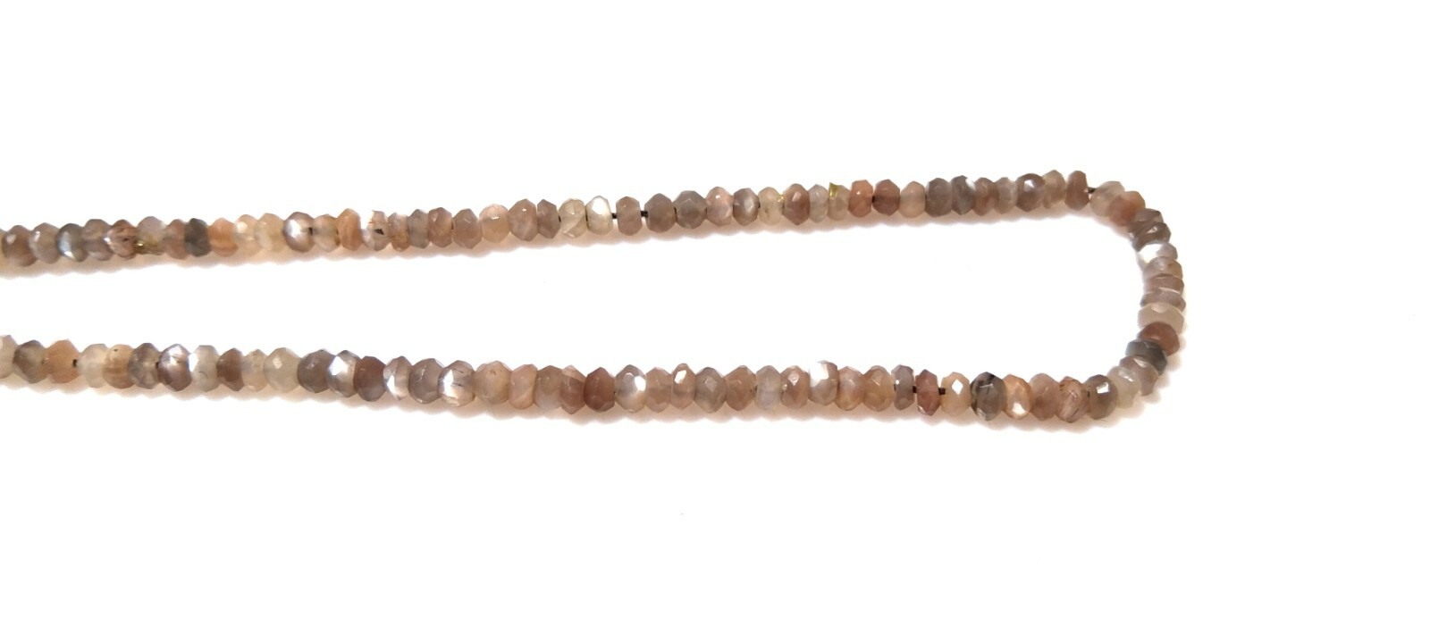 Chocolate Moonstone 3-3.5mm Rondelle Faceted Gemstone Beads 18″Inch 1 Strand
