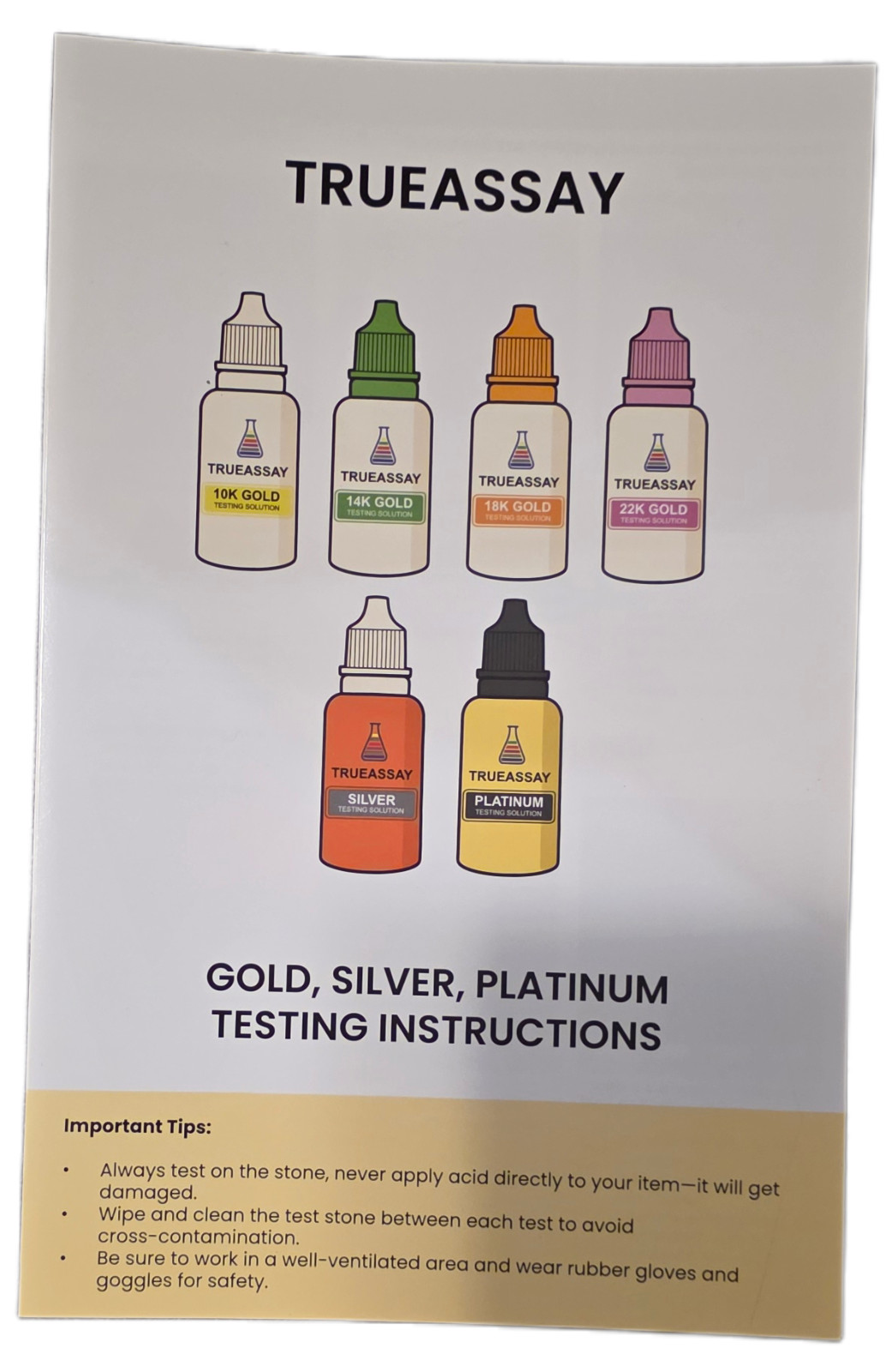 Gold Silver Platinum Testing Kit – Test 9K 10K 12K 14k 18K 22K 999 925 Sterling