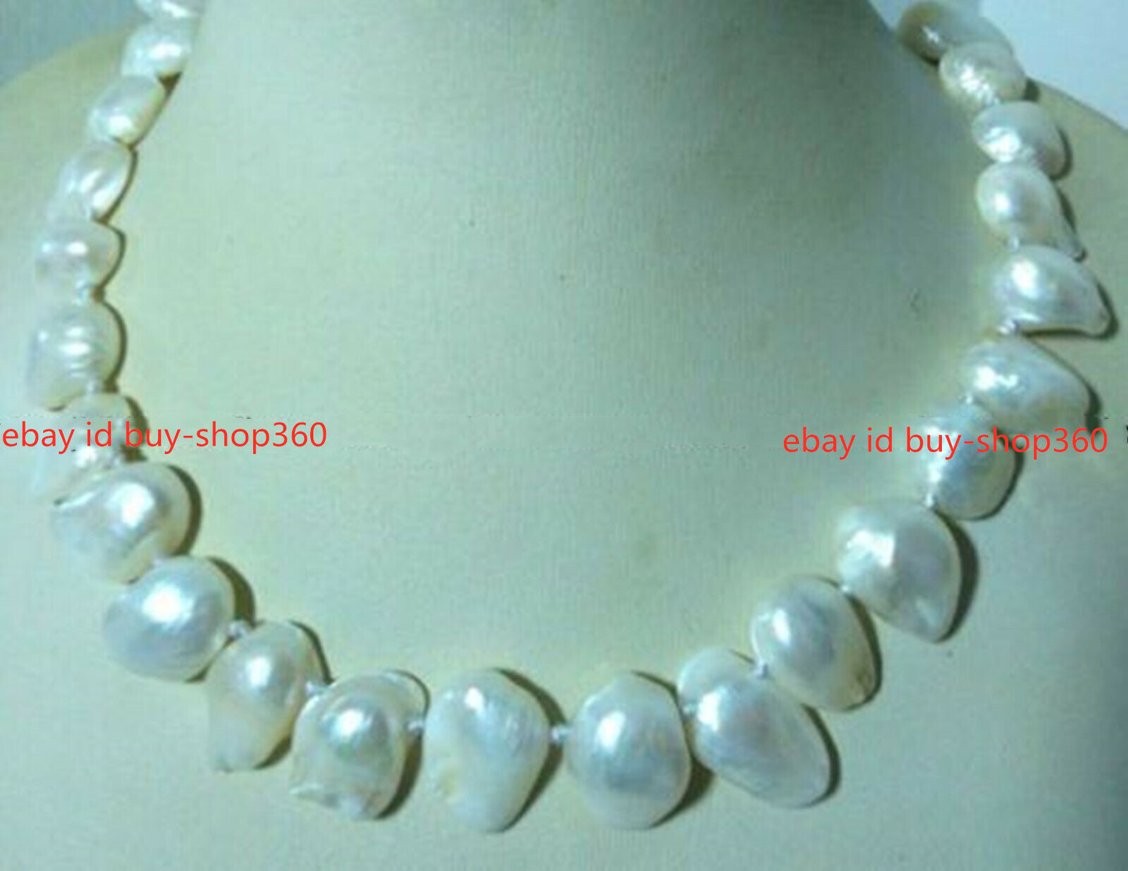 NATURAL 8x12mm WHITE BAROQUE KESHI REBORN PEARL NECKLACE 16-36in