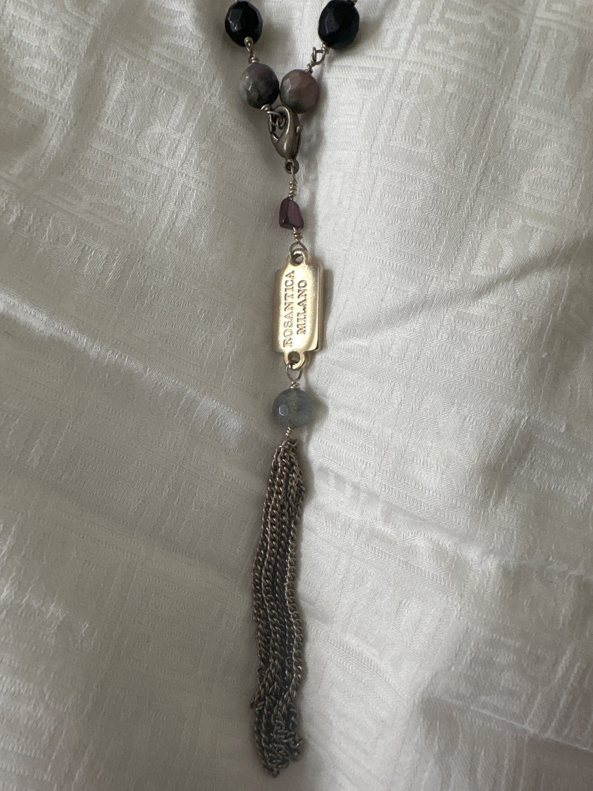 : Authentic Rosantica Milano Archive Layered Gemstone & Tassel Statement Necklac