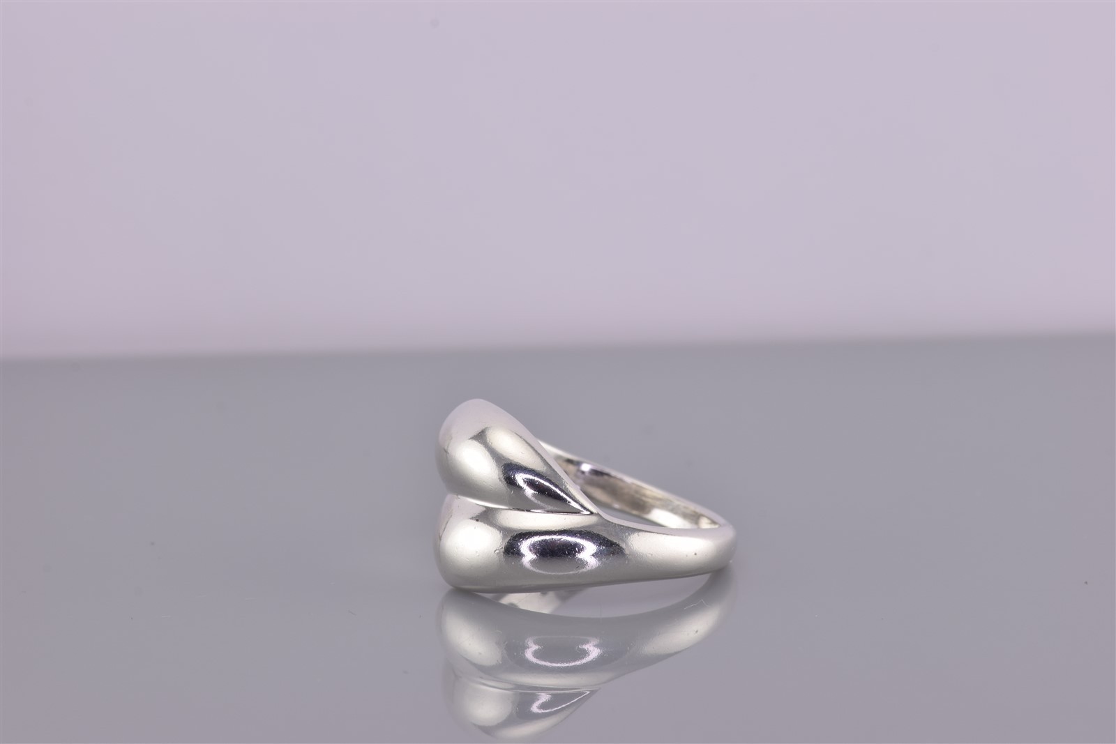 Sterling Silver 13mm Polished Puffy Smooth Bypass Classic Band Ring 925 Sz: 7.5