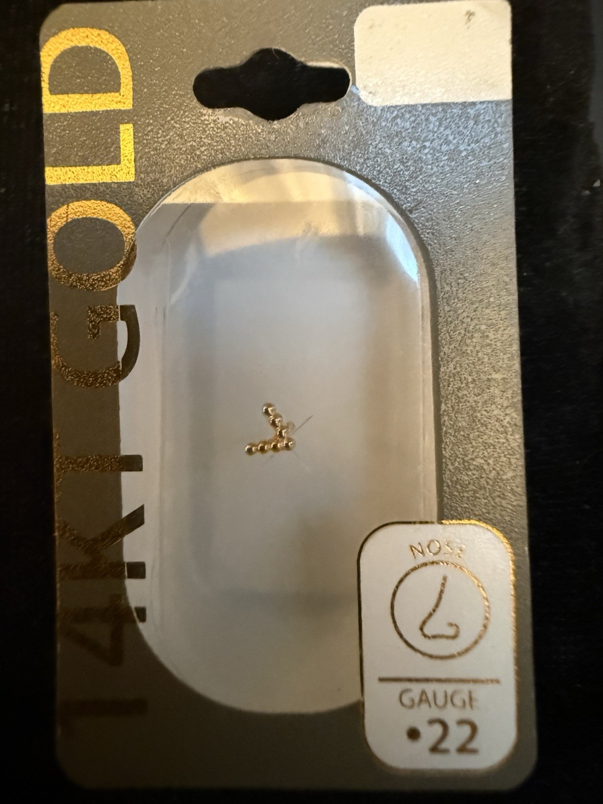14K Gold 14k L-Shape Nose Stud 22g Gold Nostril Screw Unisex Adults