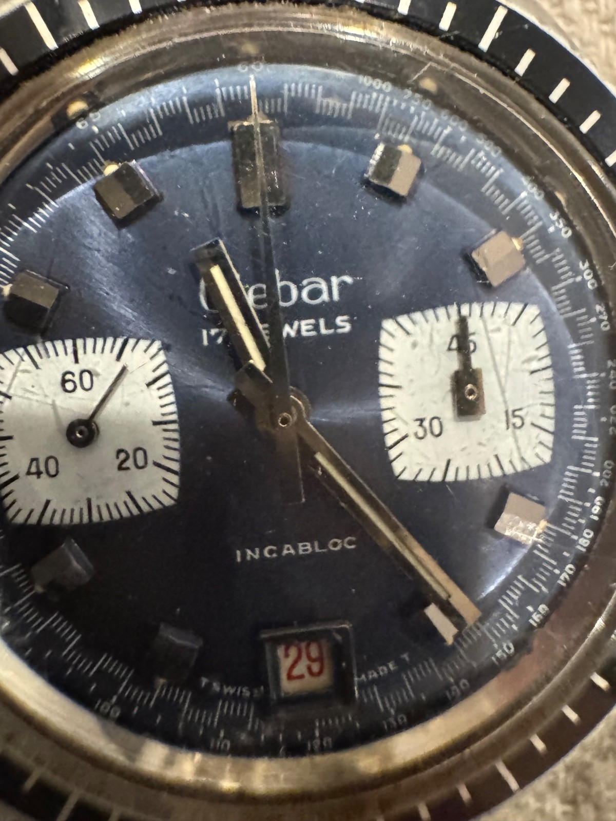 Vintage Clebar Chronograph Watch with Date