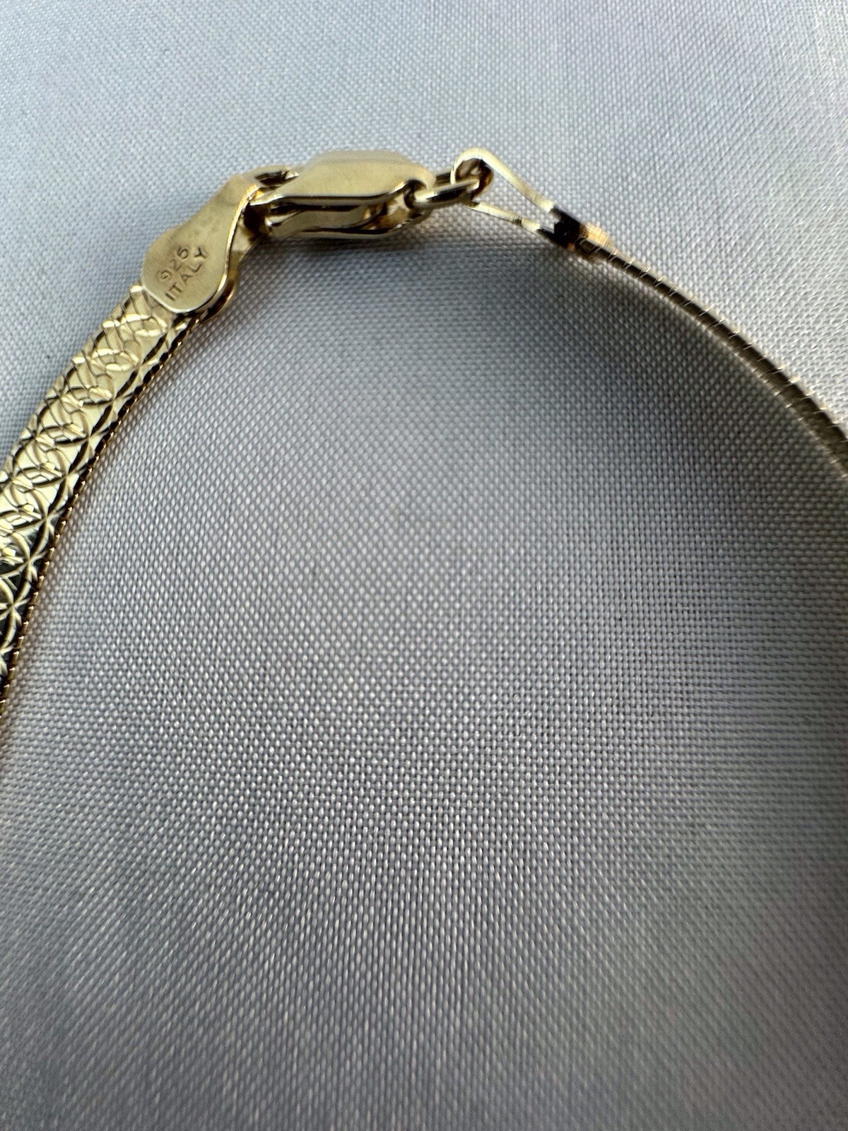 Technibond Reversible Herringbone Chain Necklace Gold Plated Sterling Silver