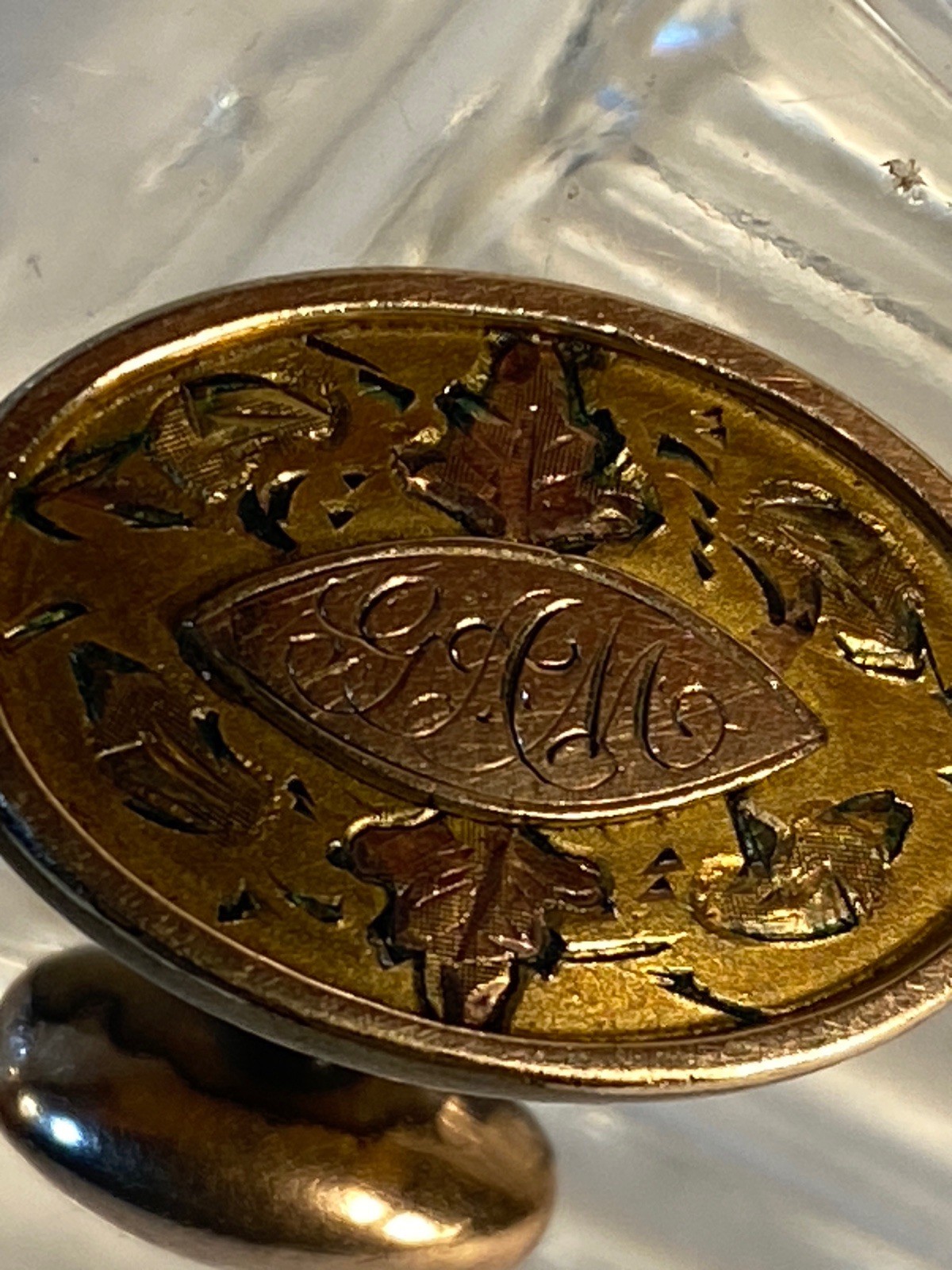 Antique B & F Gold Filled Mens Fixed Cufflinks Monogram G. A. M.