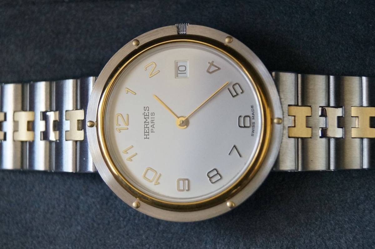 [B1Y] HERMES Clipper Men’s Watch Quartz Stainless Steel [w5x]