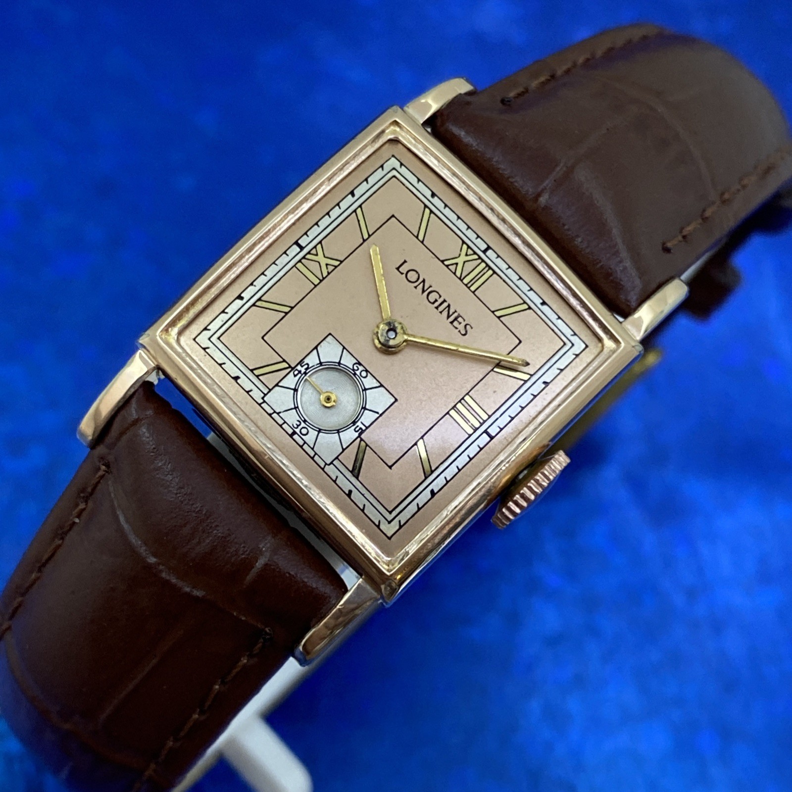 Vintage 1945 Man’s LONGINES Stunning Salmon Dial Fully Serviced 1 Year WARRANTY
