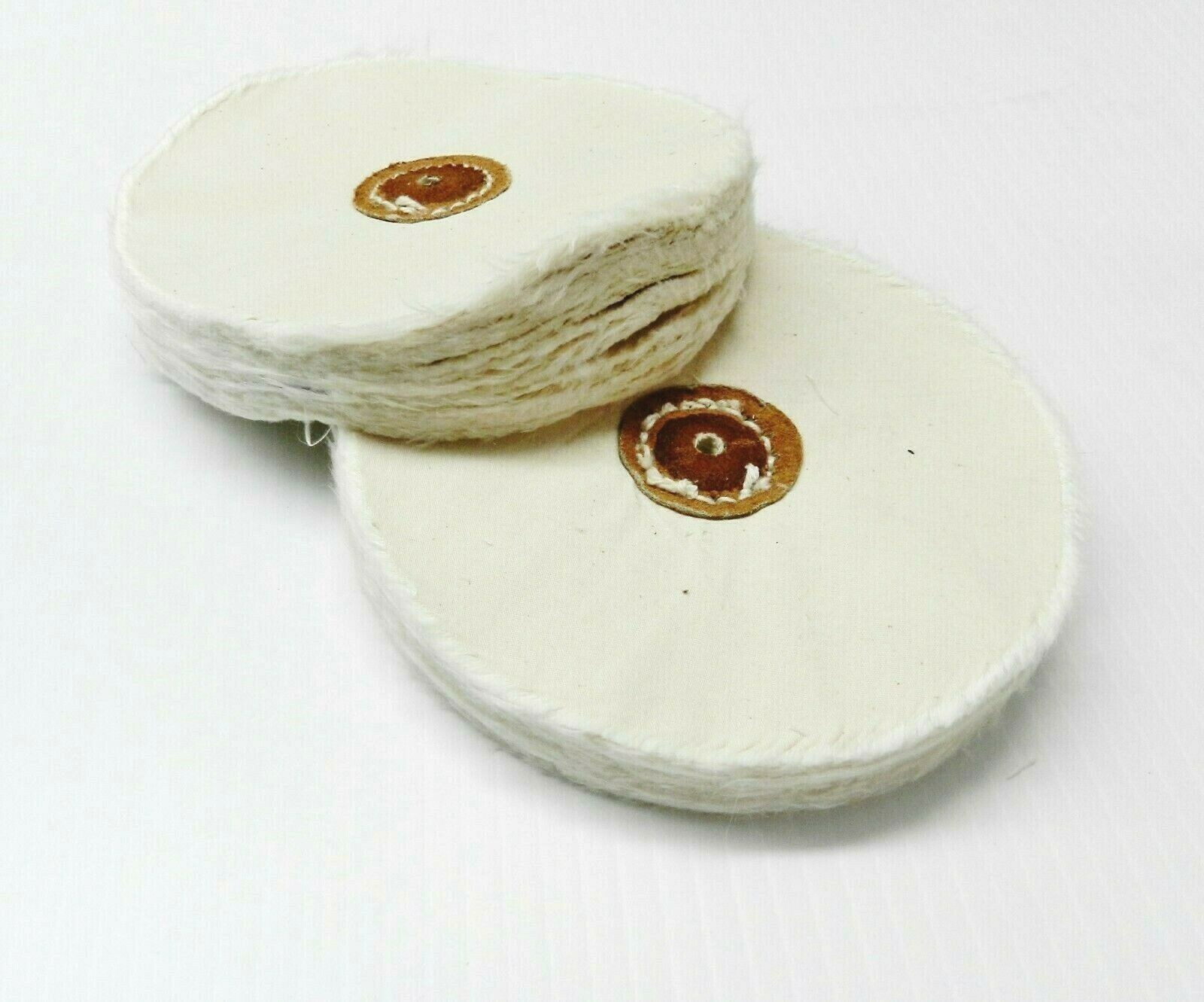 Jewelers Polishing Buff 6″ Muslin Loose Leather Center Jewelry Buffing 2 Pcs